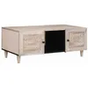 Image de vidaXL Table Basse Beige 100 x 54 x 40 cm Bois d'acacia Massif, Table Basse en Acacia, Meuble Moderne, pièce maîtresse Durable pour Salon, Design Minimaliste Pratique