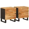 Image de vidaXL Cabinet de Chevet 2 pcs Marron 40 x 33,5 x 46 cm, Salon, rectangulaire, Design Moderne pour espaces spacieux, incluant Un canapé Confortable, Une Table Basse élégante et Une déco stylée