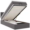Image de vidaXL Lit Ottoman avec Matelas Gris 90x200 cm Similicuir