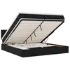 Image de vidaXL Cadre de lit Ottoman avec Matelas Noir 200x200 cm Tissu