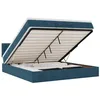 Image de vidaXL Cadre de lit Ottoman avec Matelas Bleu foncé 160x200 cm Velours, Cadre de lit, Cadre de lit rembourré, Cadre de lit Ottoman Simple
