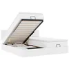 Image de vidaXL Cadre de lit Ottoman avec Matelas Blanc 160x200 cm Similicuir