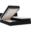 Image de vidaXL Cadre de lit Ottoman avec Matelas Noir 200x200cm Tissu, Cadre de lit, Cadre de lit rembourré, Cadre de lit Ottoman Simple