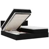 Image de vidaXL Cadre de lit Ottoman avec Matelas Noir 200x200cm Tissu, Cadre de lit, Cadre de lit rembourré, Cadre de lit Ottoman Simple