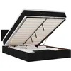 Image de vidaXL Lit Ottoman avec Matelas et LED Noir 140x190 cm Tissu
