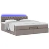 Image de vidaXL Cadre de lit Ottoman avec Matelas Taupe 160x200 cm Tissu, Cadre de lit, Cadre de lit rembourré, Cadre de lit Ottoman Double