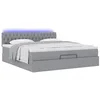 Image de vidaXL Lit Ottoman avec Matelas et LED Gris Clair 180x200 cm Tissu