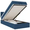 Image de vidaXL Lit Ottoman avec Matelas et LED Bleu 90x200 cm Tissu