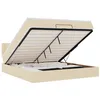 Image de vidaXL Lit Ottoman avec Matelas et LED crème 180x200cm Tissu
