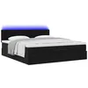 Image de vidaXL Cadre de lit Ottoman avec Matelas Noir 180x200 cm Velours