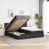 Image de vidaXL Cadre de lit ottoman avec matelas marron foncé 180x200 cm tissu