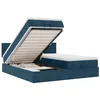 Image de vidaXL Cadre de lit Ottoman avec Matelas Bleu foncé 160x200 cm Velours
