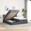 Image de vidaXL Cadre de lit ottoman avec matelas gris foncé 200x200 cm velours
