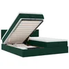 Image de vidaXL Cadre de lit Ottoman avec Matelas Vert foncé 200x200 cm Velours, Cadre de lit, Cadre de lit rembourré, Cadre de lit Ottoman Double