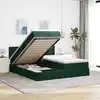 Image de vidaXL Cadre de lit ottoman avec matelas vert foncé 200x200 cm velours