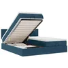 Image de vidaXL Cadre de lit Ottoman avec Matelas Bleu foncé 160x200 cm Velours, Cadre de lit, Cadre de lit rembourré, Cadre de lit Ottoman Double