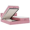Image de vidaXL Cadre de lit Ottoman avec Matelas Rose 180x200 cm Velours