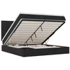 Image de vidaXL Cadre de lit Ottoman avec Matelas Noir 200x200cm Tissu, Cadre de lit, Cadre de lit rembourré, Cadre de lit Ottoman Double