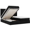 Image de vidaXL Cadre de lit Ottoman avec Matelas Noir 200x200cm Tissu, Cadre de lit, Cadre de lit rembourré, Cadre de lit Ottoman Simple