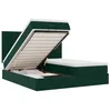 Image de vidaXL Cadre de lit Ottoman avec Matelas Vert foncé 200x200 cm Velours