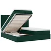 Image de vidaXL Cadre de lit Ottoman avec Matelas Vert foncé 200x200 cm Velours