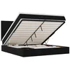 Image de vidaXL Cadre de lit Ottoman avec Matelas Noir 200x200cm Tissu, Cadre de lit, Cadre de lit rembourré, Cadre de lit Ottoman Double