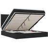 Image de vidaXL Cadre de lit Ottoman avec Matelas Noir 200x200cm Tissu