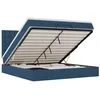 Image de vidaXL Cadre de lit Ottoman avec Matelas Bleu 160x200 cm Tissu, Cadre de lit, Cadre de lit rembourré, Cadre de lit Ottoman Double