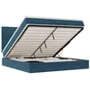Image de vidaXL Cadre de lit Ottoman avec Matelas Bleu foncé 160x200 cm Velours