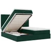 Image de vidaXL Cadre de lit Ottoman avec Matelas Vert foncé 200x200 cm Velours, Cadre de lit, Cadre de lit rembourré, Cadre de lit Ottoman Simple