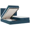 Image de vidaXL Cadre de lit Ottoman avec Matelas Bleu foncé 160x200 cm Velours, Cadre de lit, Cadre de lit rembourré, Cadre de lit Ottoman Simple