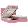 Image de Cadre de lit Ottoman avec Matelas Rose 180x200 cm Velours, vidaXL