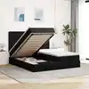 Image de vidaXL Cadre de lit ottoman avec matelas noir 200x200cm velours