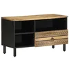 Image de vidaXL Meuble TV Noir 80x33,5x46 cm Bois Massif manguier Brut, Banc TV, Meuble HiFi, Centre de Divertissement, Buffet TV, Meuble multimédia