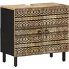 Image de vidaXL Armoire lavabo de salle de bain noir bois massif de manguier