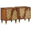 Image de vidaXL Cabinet de Chevet avec Porte 2 pcs Marron Miel 40 x 33 x 46 cm, Mobilier de Chambre Moderne, Table de Chevet rectangulaire, Rangement de Chevet Durable, Organiseur Compact pour Petits espaces