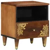 Image de vidaXL Cabinet de Chevet avec tiroir Marron Miel 40 x 33 x 46 cm, Cabinet de Chevet stylé, Meuble de Nuit Moderne, Table compacte, Rangement Pratique, Organisateur de Chambre Minimaliste