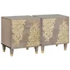 Image de vidaXL Cabinet de Chevet avec Porte 2 pcs Gris 40 x 33 x 46 cm, Mobilier de Chambre Moderne, Table de Chevet rectangulaire, Rangement de Chevet Durable, Organiseur Compact pour Petits espaces