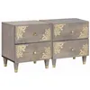 Image de vidaXL Cabinet de Chevet avec tiroir 2 pcs Gris 40 x 33 x 46 cm, Table de Nuit Moderne, Meuble stylé, Rangement élégant, Table rectangulaire pour la Chambre, déco Minimaliste