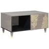 Image de vidaXL Table Basse Gris 80 x 50 x 40 cm Bois de Mangue Massif, Table Basse Rectangulaire Moderne, Rangement Durable, Design Minimaliste Élégant, Élément Central Polyvalent pour Le Salon