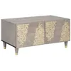 Image de vidaXL Table Basse Gris 80 x 50 x 40 cm Bois de Mangue Massif, Table Basse Élégante, Bois de Manguier Rectangulaire, Design Moderne, Durable pour Le Salon, Artisanale, Mobilier Fonctionnel