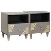 Image de vidaXL Cabinet de Chevet avec tiroir 2 pcs Gris 40 x 33 x 46 cm, Cabinet de Chevet stylé, Meuble de Nuit Moderne, Table compacte, Rangement Pratique, Organisateur de Chambre Minimaliste