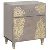 Image de vidaXL Cabinet de Chevet Gris 50 x 33 x 60 cm Bois de manguier Massif, Cabinet de Chevet Tendance, Table de Nuit Moderne, Meuble élégant pour Votre Chambre