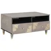 Image de vidaXL Table Basse Gris 80 x 54 x 40 cm Bois de Mangue Massif, Table Basse rectangulaire Chic, Accent Multifonction Robuste pour intérieur, mobilier Minimaliste en Bois Moderne