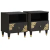 Image de vidaXL Cabinet de Chevet avec tiroir 2 pcs Noir 40 x 33 x 46 cm, Cabinet de Chevet stylé, Meuble de Nuit Moderne, Table compacte, Rangement Pratique, Organisateur de Chambre Minimaliste