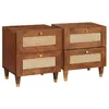 Image de vidaXL Cabinet de Chevet avec tiroir 2 pcs Marron 40 x 33,5 x 46 cm, Chambre, Table de Nuit Rustique, Rangement Pratique, Meuble Simple avec tiroirs