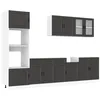 Image de vidaXL Ensemble de 7 meubles de cuisine "Porto" en bois d'ingénierie noir