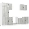 Image de vidaXL Ensemble de 7 Meubles de Cuisine Porto en Bois d'ingénierie Sonoma Gris