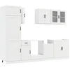 Image de vidaXL Ensemble de 8 Meubles de Cuisine Lucca en Bois d'ingénierie Blanc