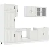 Image de vidaXL Ensemble de 8 Meubles de Cuisine Lucca en Bois d'ingénierie Blanc